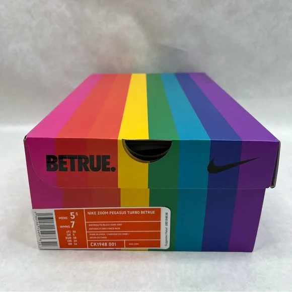 NIKE Zoom Pegasus Turbo BeTrue - CK1948-001 - Sz 7 W / 5.5 M - Picture 15 of 16